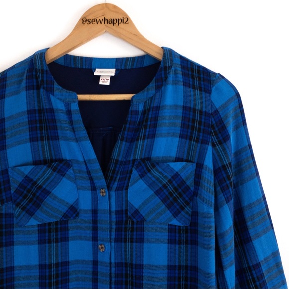 Merona • Blue Plaid Shirt Dress - Picture 3 of 10